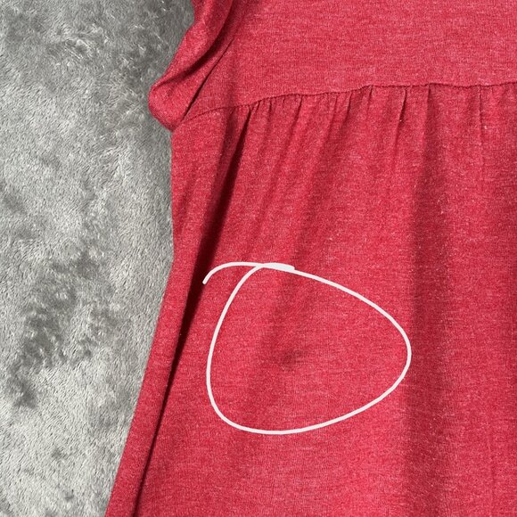 No Boundaries Babydoll Yoke Top Juniors' L Red Puff Sleeve Bubble Hem Y2K Shoujo - Picture 2 of 8